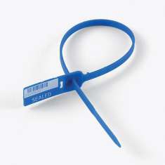 Blue Plastic Security Seal tamper evident Zip Tie with sealed Text on the Label filename  Eurosecuritybg